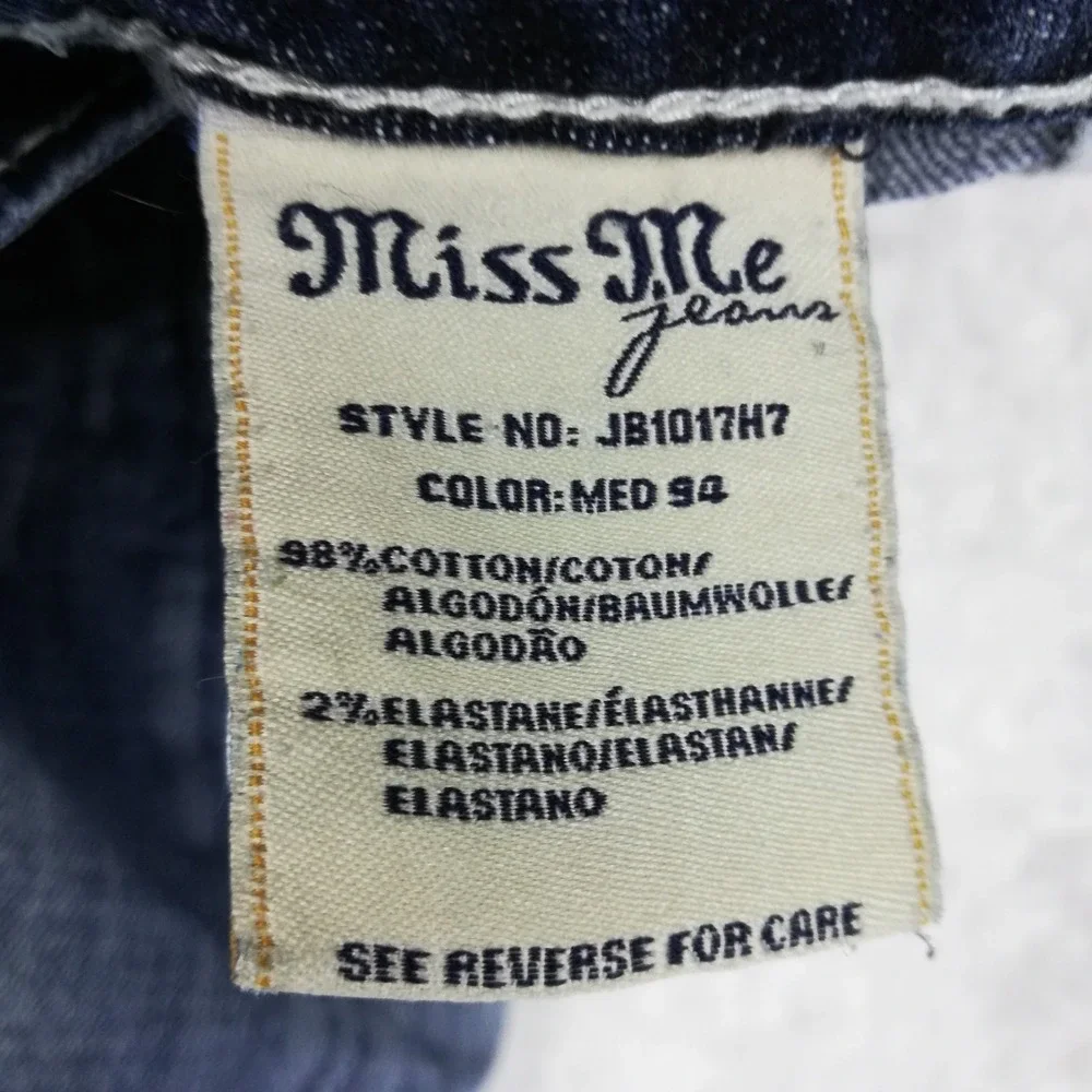 Miss Me Womens Shorts Boyfriend Blue Denim Flap Pocket Stone Wash 25